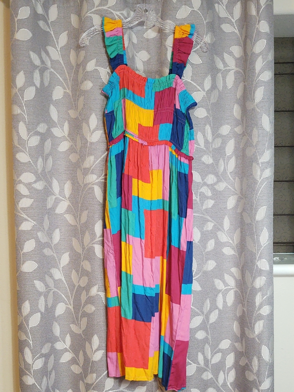 Andthewhy Colorblock Ruffle Strap Women's Dress size M